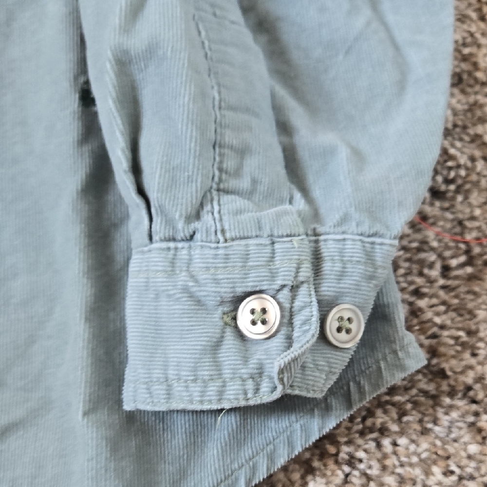 Vintage 90's Fashion Bug Light Green Corduroy Shirt Plus Size 22/24W - Picture 6 of 7